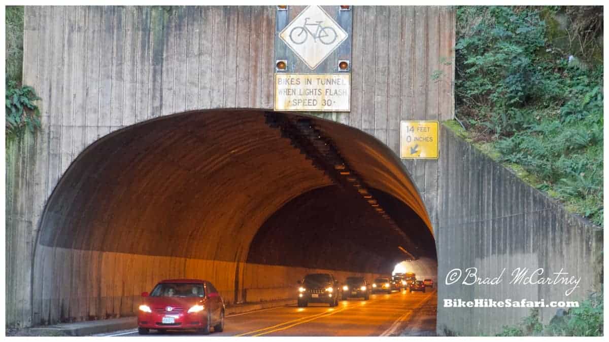 Riding through tunnels with lots of traffic. Drivers have been very considerate