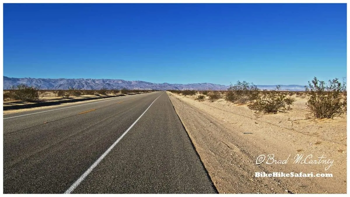 Cycling the Sonoran Desert. The long deserted desert roads