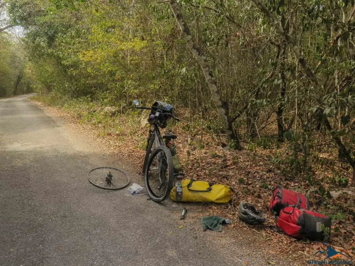 Flat tyre on the quiet backroads