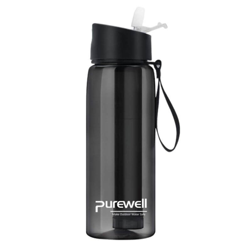 thumbnail image 2 of Tefola Filter Water Bottle With 5-Stage Purification, BPA Free 650 Ml(22 Oz) Water Bottle With Straw & Carabiner, Built-in Compass In Bottle Cap For Travel, Hiking, Camping & Survival 2 of 9
